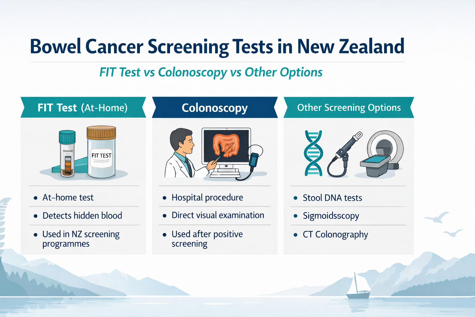 What Is the Best Bowel Cancer Screening Test? FIT vs Colonoscopy vs Other Options in New Zealand